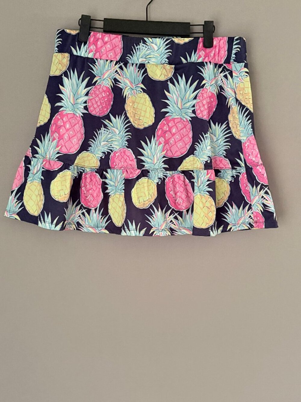 Simply Southern Pineapple Skort XL Tropical Golf Tennis Athletic Skirt Built In